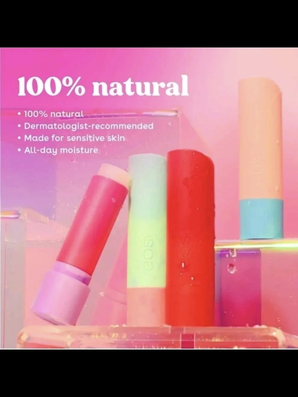 (5 packs)Eos 100% Natural Organic Hydrating Lip Balm Multicolor Variety
